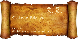 Kleiner Róza névjegykártya